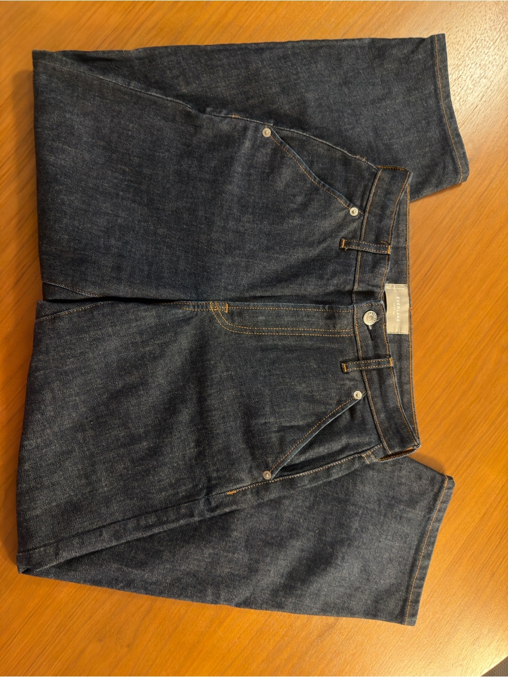 Everlane Dark Indigo Barrel Jeans